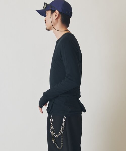 Lui's（ルイス）の「SURJENT　コットンレイヤードロンT（Tシャツ/カットソー・メンズ・ブラック/ホワイト・1/2）」の18枚目の写真