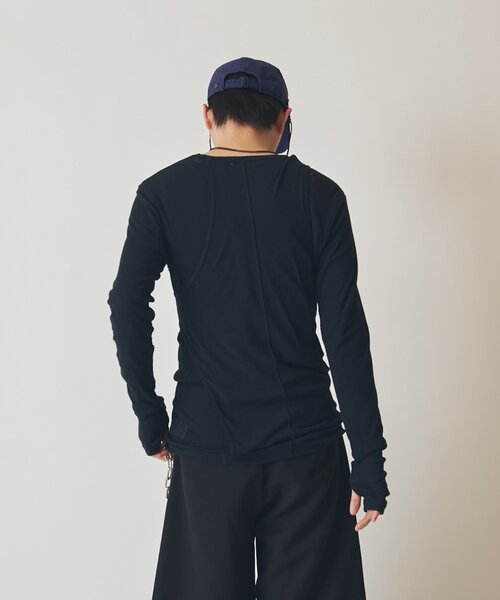 Lui's（ルイス）の「SURJENT　コットンレイヤードロンT（Tシャツ/カットソー・メンズ・ブラック/ホワイト・1/2）」の19枚目の写真