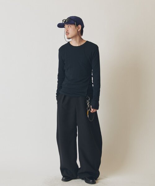 Lui's（ルイス）の「SURJENT　コットンレイヤードロンT（Tシャツ/カットソー・メンズ・ブラック/ホワイト・1/2）」の20枚目の写真