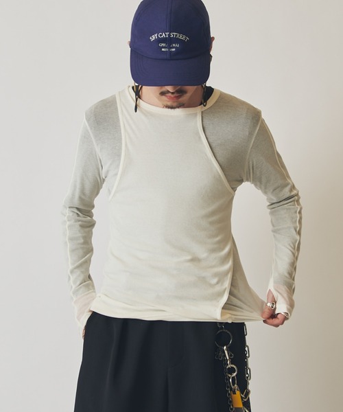 Lui's（ルイス）の「SURJENT　コットンレイヤードロンT（Tシャツ/カットソー・メンズ・ブラック/ホワイト・1/2）」の3枚目の写真