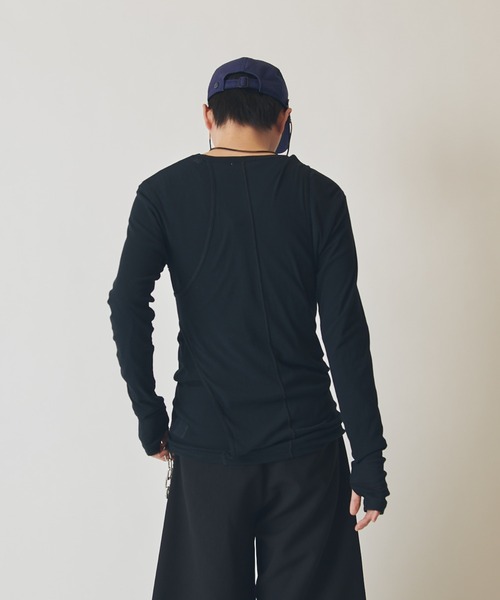 Lui's（ルイス）の「SURJENT　コットンレイヤードロンT（Tシャツ/カットソー・メンズ・ブラック/ホワイト・1/2）」の10枚目の写真