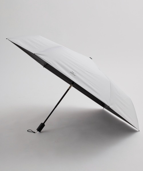 MIZUNO(ミズノ )の「【WEB限定】遮光100% 遮熱 晴雨兼用 折りたたみ日傘 自動開閉 軽量 ロゴ(折りたたみ傘・レディース・ホワイト/ブラック/ブルー・FREE)」の7枚目の写真
