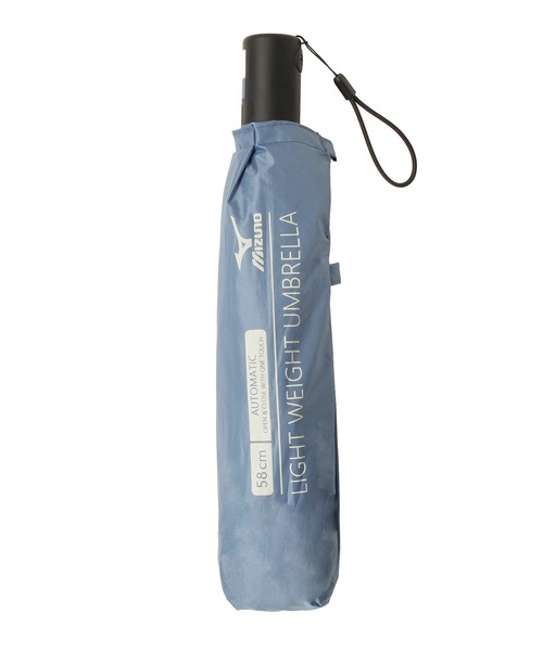 MIZUNO(ミズノ )の「【WEB限定】遮光100% 遮熱 晴雨兼用 折りたたみ日傘 自動開閉 軽量 ロゴ(折りたたみ傘・レディース・ホワイト/ブラック/ブルー・FREE)」の4枚目の写真