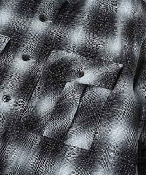 JOURNAL STANDARD J.S HOMESTEAD(ジャーナルスタンダードホームステッド)の「J.S.Homestead / インディゴ チェック ミリタリー シャツ(シャツ/ブラウス・メンズ・ブラウン系その他/ブラック/コバルトブルー/ベージュ・LARGE/MEDIUM)」の10枚目の写真