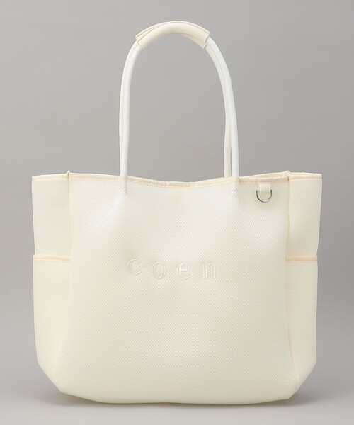 coen(コーエン)の「coen(コーエン)ロゴ刺繍 メッシュパフトートバッグ(トートバッグ・レディース・オフホワイト/ベージュ/ダークグレー/ブラック・FREE)」の10枚目の写真