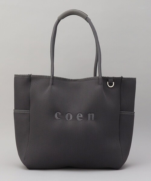 coen(コーエン)の「coen(コーエン)ロゴ刺繍 メッシュパフトートバッグ(トートバッグ・レディース・オフホワイト/ベージュ/ダークグレー/ブラック・FREE)」の12枚目の写真