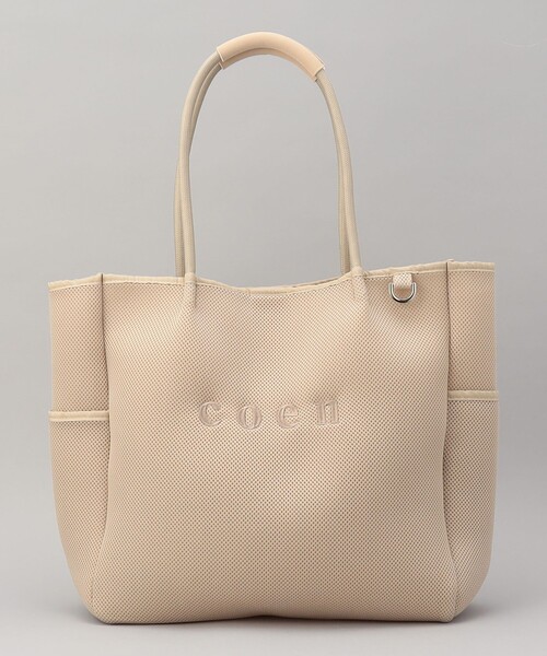 coen(コーエン)の「coen(コーエン)ロゴ刺繍 メッシュパフトートバッグ(トートバッグ・レディース・オフホワイト/ベージュ/ダークグレー/ブラック・FREE)」の13枚目の写真