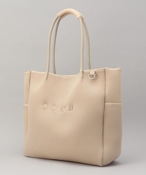 coen(コーエン)の「coen(コーエン)ロゴ刺繍 メッシュパフトートバッグ(トートバッグ・レディース・オフホワイト/ベージュ/ダークグレー/ブラック・FREE)」の14枚目の写真