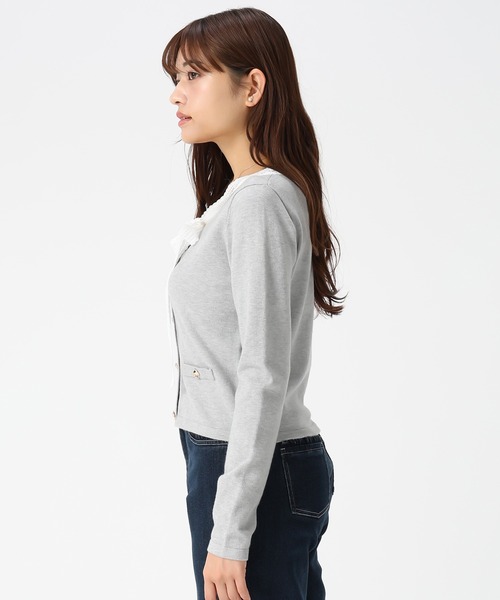 MISCH MASCH（ミッシュマッシュ）の「2026春夏新作 レースボウタイニット（ニット/セーター・レディース・ホワイト/グレー/ブルー・ﾌﾘ-）」の11枚目の写真