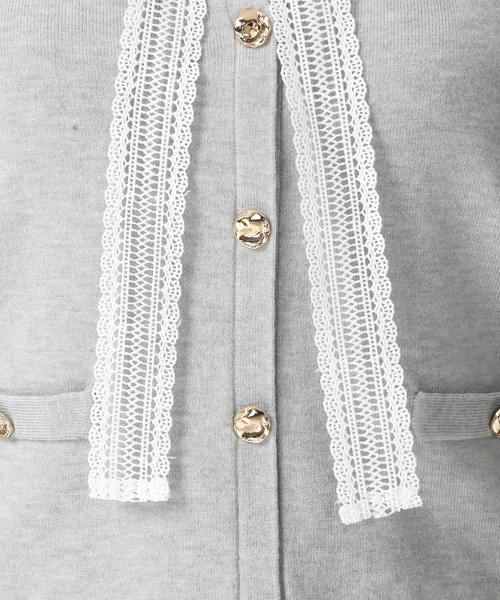 MISCH MASCH（ミッシュマッシュ）の「2026春夏新作 レースボウタイニット（ニット/セーター・レディース・ホワイト/グレー/ブルー・ﾌﾘ-）」の14枚目の写真