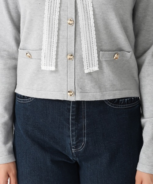 MISCH MASCH（ミッシュマッシュ）の「2026春夏新作 レースボウタイニット（ニット/セーター・レディース・ホワイト/グレー/ブルー・ﾌﾘ-）」の17枚目の写真