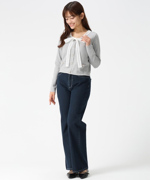 MISCH MASCH（ミッシュマッシュ）の「2026春夏新作 レースボウタイニット（ニット/セーター・レディース・ホワイト/グレー/ブルー・ﾌﾘ-）」の10枚目の写真