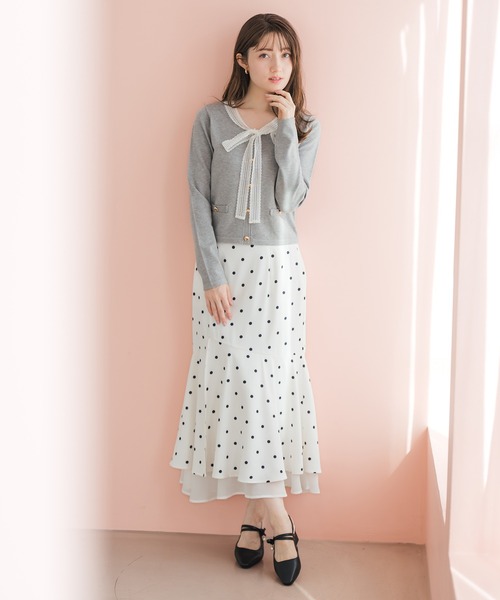 MISCH MASCH（ミッシュマッシュ）の「2026春夏新作 レースボウタイニット（ニット/セーター・レディース・ホワイト/グレー/ブルー・ﾌﾘ-）」の18枚目の写真