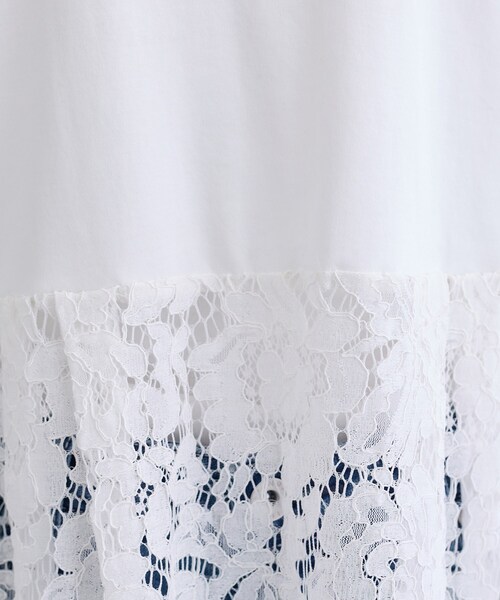 INDIVI(インディヴィ)の「【洗える/レイヤードにおすすめ】レース切り替えカットソー(Tシャツ/カットソー・レディース・オフホワイト/ブラック・05/13/15 /38)」の7枚目の写真