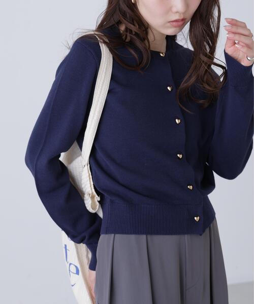 FREE'S MART（フリーズマート）の「◆ハートボタンニットカーディガン（ニット/セーター・レディース・ネイビー/レッド/ホワイト・FREE）」の18枚目の写真