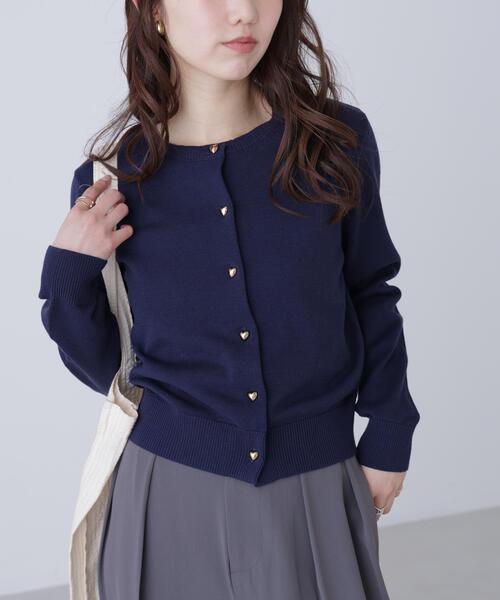 FREE'S MART（フリーズマート）の「◆ハートボタンニットカーディガン（ニット/セーター・レディース・ネイビー/レッド/ホワイト・FREE）」の19枚目の写真