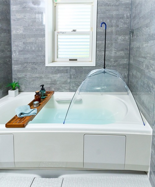 Amvel(アンベル)の「お風呂deサウナ傘(長傘・メンズ・ブラック/クリア/ブルー/オレンジ/ピンク・65cm)」の3枚目の写真