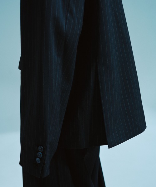 CAMPHOR WOOD(カンファーウッド)の「DOUBLE BREASTED STRIPE TAILORED JACKET / ダブルブレストストライプテーラードジャケット【セットアップ可能】(テーラードジャケット・メンズ・グレー/ブラック・SMALL/MEDIUM/LARGE)」の14枚目の写真