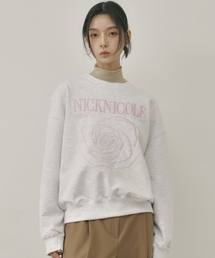 VOLUME NICOLE ROSE SWEATSHIRT_MELANGE LIGHT PINK
