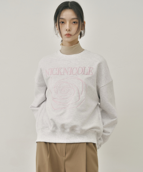 NICK&NICOLE(ニックアンドニコール)の「VOLUME NICOLE ROSE SWEATSHIRT_MELANGE LIGHT PINK(スウェット・レディース・その他・FREE)」の6枚目の写真