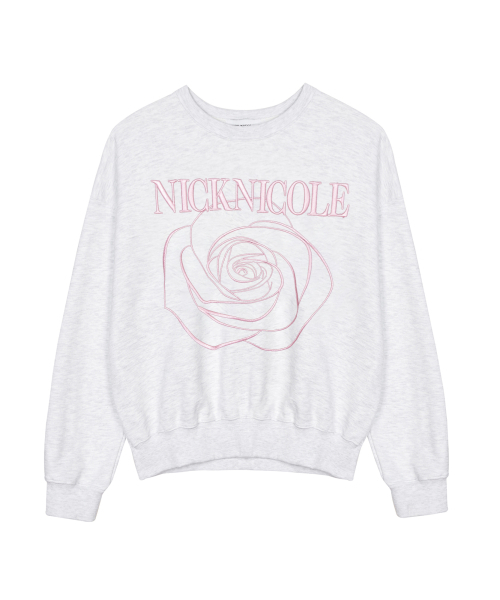 NICK&NICOLE(ニックアンドニコール)の「VOLUME NICOLE ROSE SWEATSHIRT_MELANGE LIGHT PINK(スウェット・レディース・その他・FREE)」の4枚目の写真