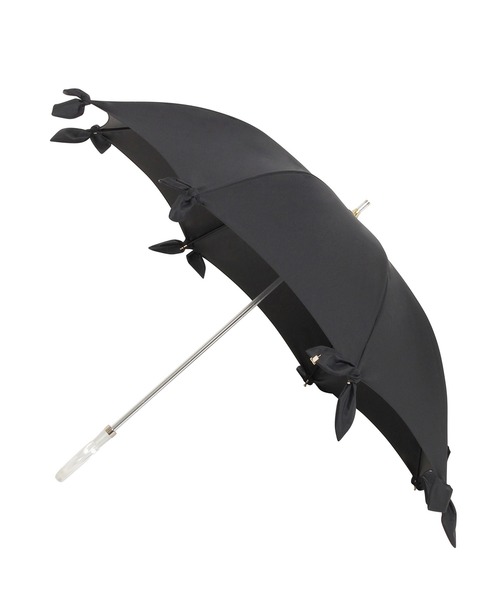 LANVIN en Bleu（ランバンオンブルー）の「一級遮光 遮熱 晴雨兼用日傘 長傘 リボン＆リボン（長傘・レディース・キャメル/コーラルピンク/ライトグリーン/ブラック・FREE）」の2枚目の写真
