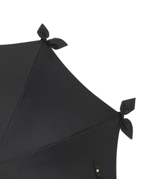 LANVIN en Bleu（ランバンオンブルー）の「一級遮光 遮熱 晴雨兼用日傘 長傘 リボン＆リボン（長傘・レディース・キャメル/コーラルピンク/ライトグリーン/ブラック・FREE）」の9枚目の写真