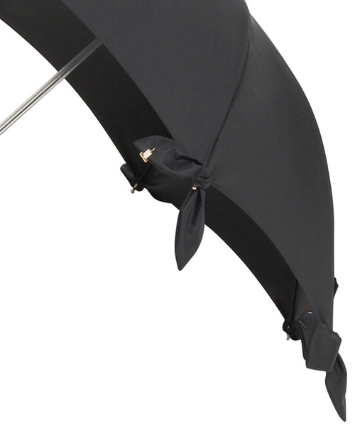 LANVIN en Bleu（ランバンオンブルー）の「一級遮光 遮熱 晴雨兼用日傘 長傘 リボン＆リボン（長傘・レディース・キャメル/コーラルピンク/ライトグリーン/ブラック・FREE）」の10枚目の写真