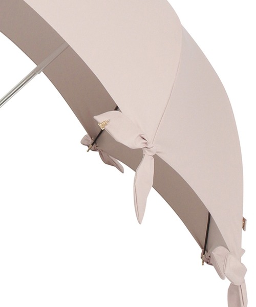 LANVIN en Bleu（ランバンオンブルー）の「一級遮光 遮熱 晴雨兼用日傘 長傘 リボン＆リボン（長傘・レディース・キャメル/コーラルピンク/ライトグリーン/ブラック・FREE）」の20枚目の写真