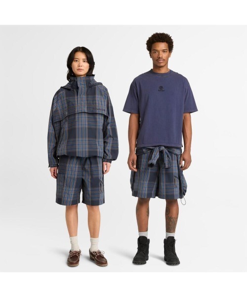 Timberland(ティンバーランド)の「DWR ヤーンダイ プレイド ショーツ ユニセックス(その他パンツ・メンズ・ダークブルー・SMALL/MEDIUM/LARGE/X-LARGE)」の2枚目の写真