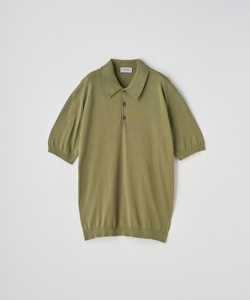 JOHN SMEDLEY(ジョンスメドレー)の「半袖コットンニットクラシックポロシャツ(ポロシャツ・メンズ・グリーン系1・S/M/L)」の2枚目の写真