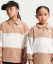 NIKE（ナイキ）の「ナイキ スポーツウェア クラブ ジュニア フレンチテリー ラグビー / Nike Sportswear Club Big Kids' French Terry Rugby IF2298-200 Hemp（ポロシャツ）」