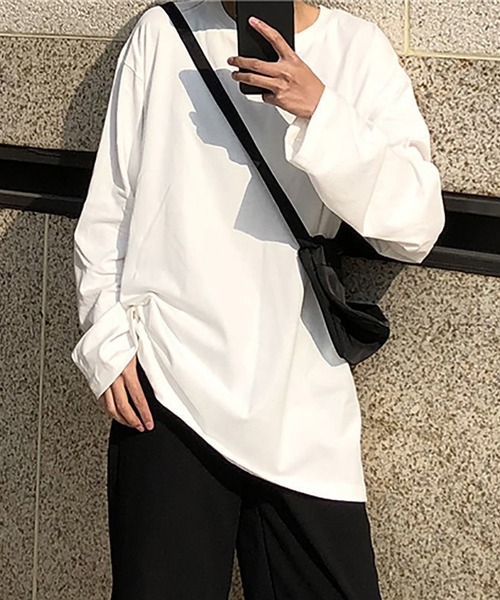 shyam inspiration(シャムインスピレーション)の「オーバーサイズシンプルロンT/レイヤード/インナー(Tシャツ/カットソー・レディース・グレー/ホワイト/パープル/ブラック・LARGE/MEDIUM)」の14枚目の写真