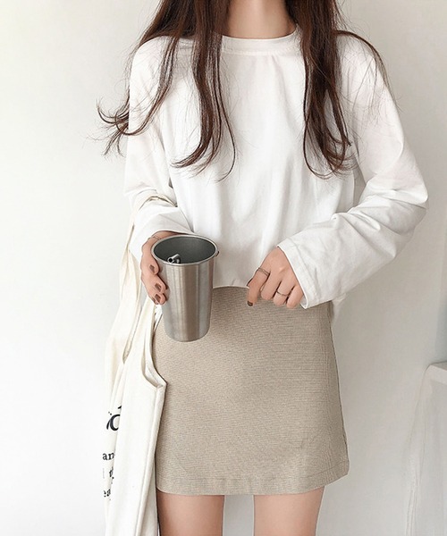 shyam inspiration(シャムインスピレーション)の「オーバーサイズシンプルロンT/レイヤード/インナー(Tシャツ/カットソー・レディース・グレー/ホワイト/パープル/ブラック・LARGE/MEDIUM)」の11枚目の写真