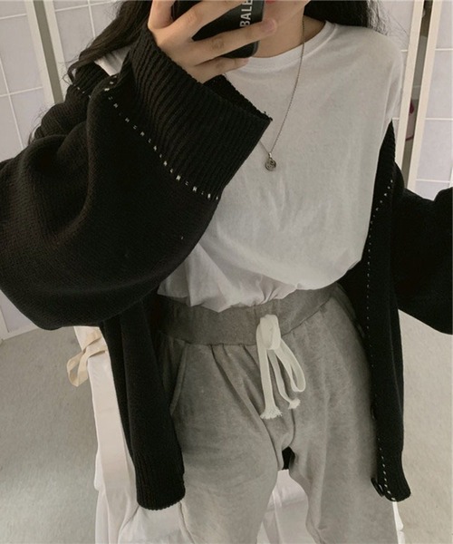 shyam inspiration(シャムインスピレーション)の「オーバーサイズシンプルロンT/レイヤード/インナー(Tシャツ/カットソー・レディース・グレー/ホワイト/パープル/ブラック・LARGE/MEDIUM)」の7枚目の写真