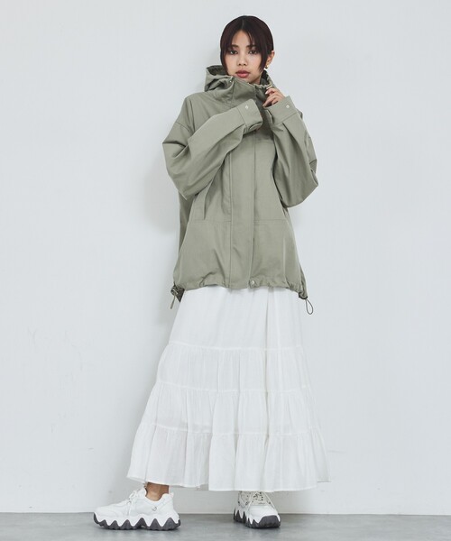 abahouse mavie（アバハウスマヴィ）の「【ライトアウター】フーデッドブルゾン/春服/マウンテンパーカー/通勤/羽織り（ブルゾン・レディース・カーキ/ベージュ/ブラック・フリー）」の21枚目の写真