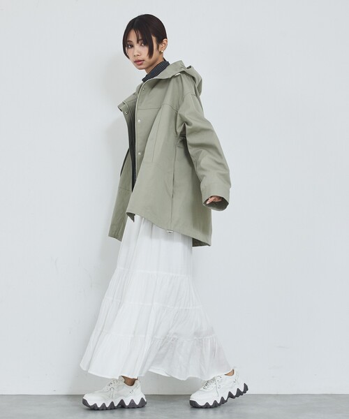 abahouse mavie（アバハウスマヴィ）の「【ライトアウター】フーデッドブルゾン/春服/マウンテンパーカー/通勤/羽織り（ブルゾン・レディース・カーキ/ベージュ/ブラック・フリー）」の8枚目の写真