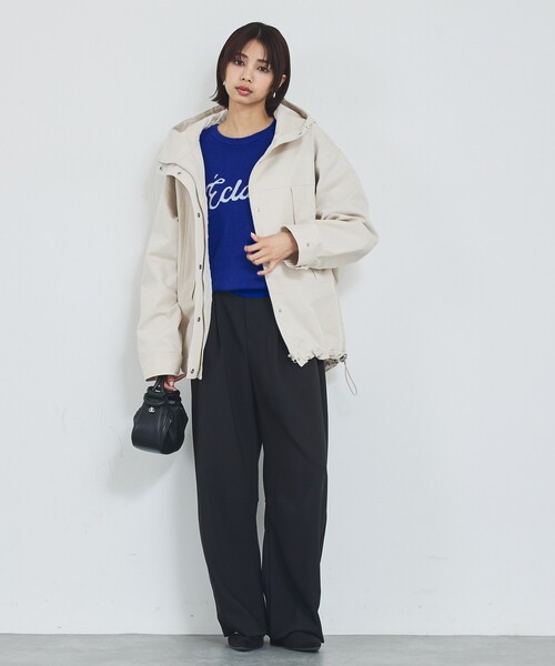 abahouse mavie（アバハウスマヴィ）の「【ライトアウター】フーデッドブルゾン/春服/マウンテンパーカー/通勤/羽織り（ブルゾン・レディース・カーキ/ベージュ/ブラック・フリー）」の11枚目の写真