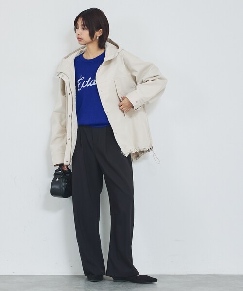 abahouse mavie（アバハウスマヴィ）の「【ライトアウター】フーデッドブルゾン/春服/マウンテンパーカー/通勤/羽織り（ブルゾン・レディース・カーキ/ベージュ/ブラック・フリー）」の13枚目の写真