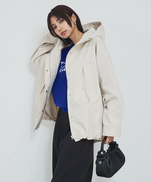 abahouse mavie（アバハウスマヴィ）の「【ライトアウター】フーデッドブルゾン/春服/マウンテンパーカー/通勤/羽織り（ブルゾン・レディース・カーキ/ベージュ/ブラック・フリー）」の15枚目の写真