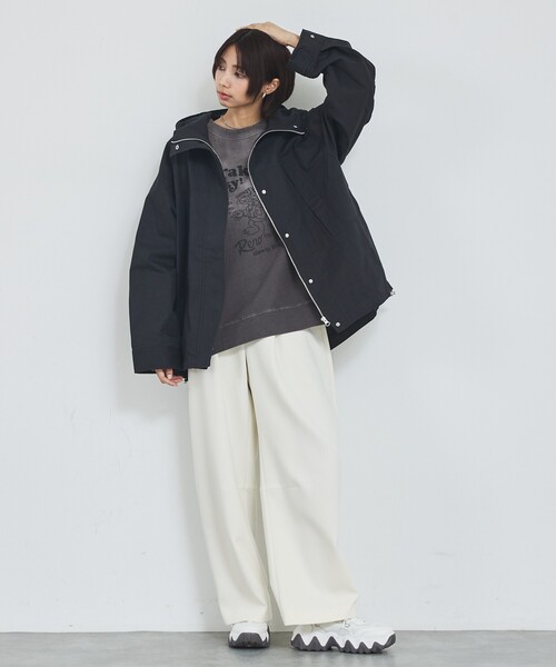 abahouse mavie（アバハウスマヴィ）の「【ライトアウター】フーデッドブルゾン/春服/マウンテンパーカー/通勤/羽織り（ブルゾン・レディース・カーキ/ベージュ/ブラック・フリー）」の19枚目の写真