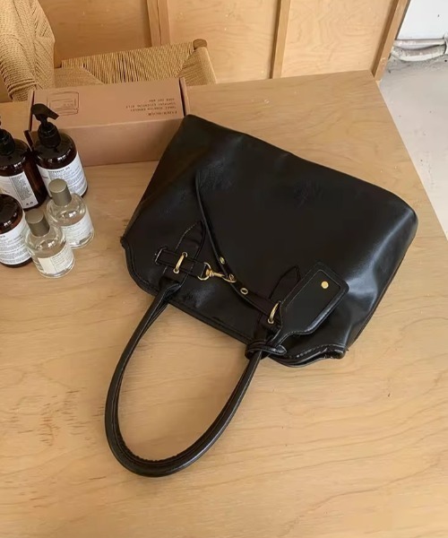 LAC-VERT(ラック・ヴェール)の「ヴィンテージ風ビッグトートバッグ(トートバッグ・レディース・ブラック/ブラウン・FREE)」の8枚目の写真