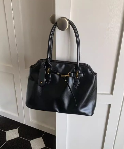 LAC-VERT(ラック・ヴェール)の「ヴィンテージ風ビッグトートバッグ(トートバッグ・レディース・ブラック/ブラウン・FREE)」の7枚目の写真