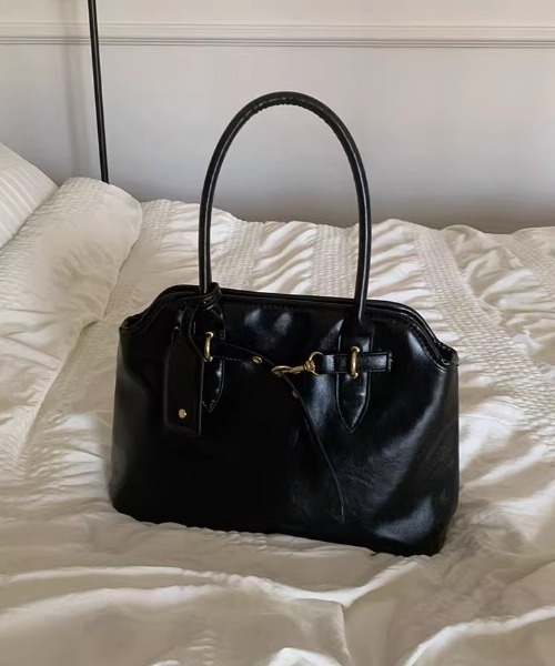 LAC-VERT(ラック・ヴェール)の「ヴィンテージ風ビッグトートバッグ(トートバッグ・レディース・ブラック/ブラウン・FREE)」の6枚目の写真