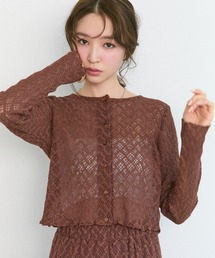 Tiny EDEN（タイニーエデン）の「【2WAY セットアップ対応】レースカーディガン ショート丈（カーディガン/ボレロ）」