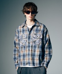 glamb | Grunge Stain Check Shirt / グランジステインチェックシャツ(シャツ/ブラウス)