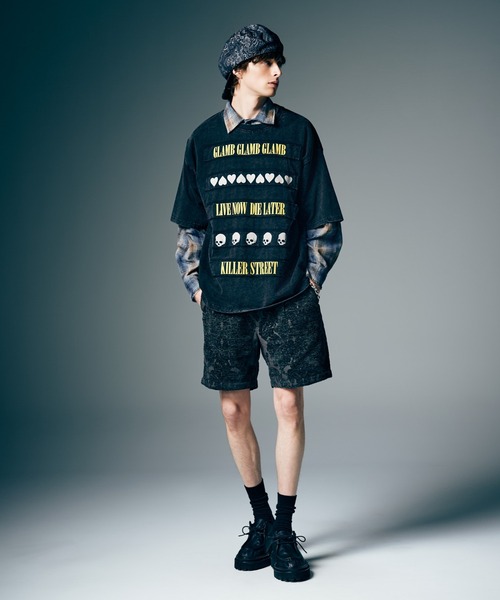 glamb(グラム)の「Grunge Stain Check Shirt / グランジステインチェックシャツ(シャツ/ブラウス・メンズ・レッド/ブルー・S/M/L)」の10枚目の写真