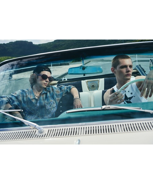 glamb(グラム)の「Grunge Stain Check Shirt / グランジステインチェックシャツ(シャツ/ブラウス・メンズ・レッド/ブルー・S/M/L)」の14枚目の写真