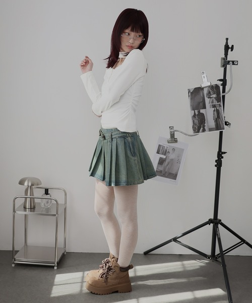 Ulysses(ユリシス)の「レースレイヤードチョーカートップス(Tシャツ/カットソー・レディース・ブラック/ホワイト/グレー・M/S)」の12枚目の写真