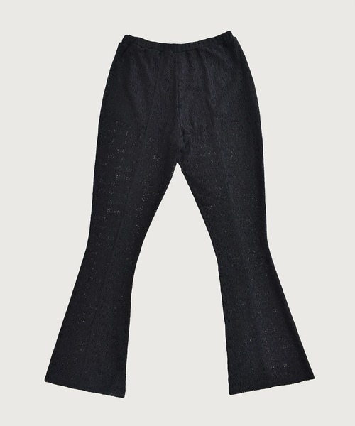 kiehtova（キエトヴァ）の「【kiehtova】LACE TEXTURE FLARE PANTS/レーステクスチャーフレアパンツ KTWR59（その他パンツ・レディース・ブラック/ホワイト・FREE）」の4枚目の写真